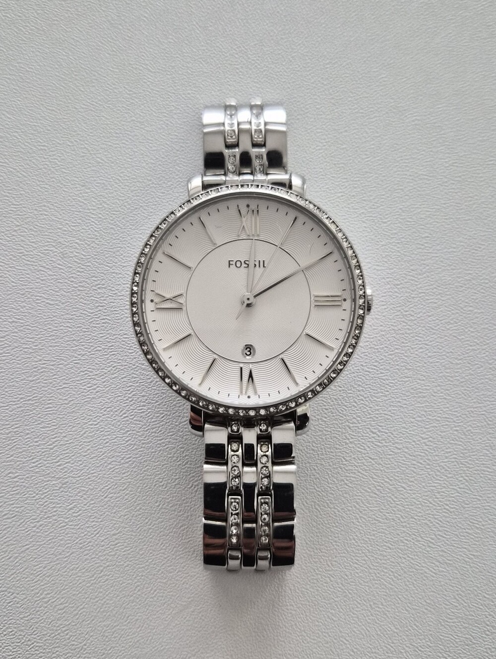 Fossil Jacqueline Stainless Steel Watch with Crystal Accents